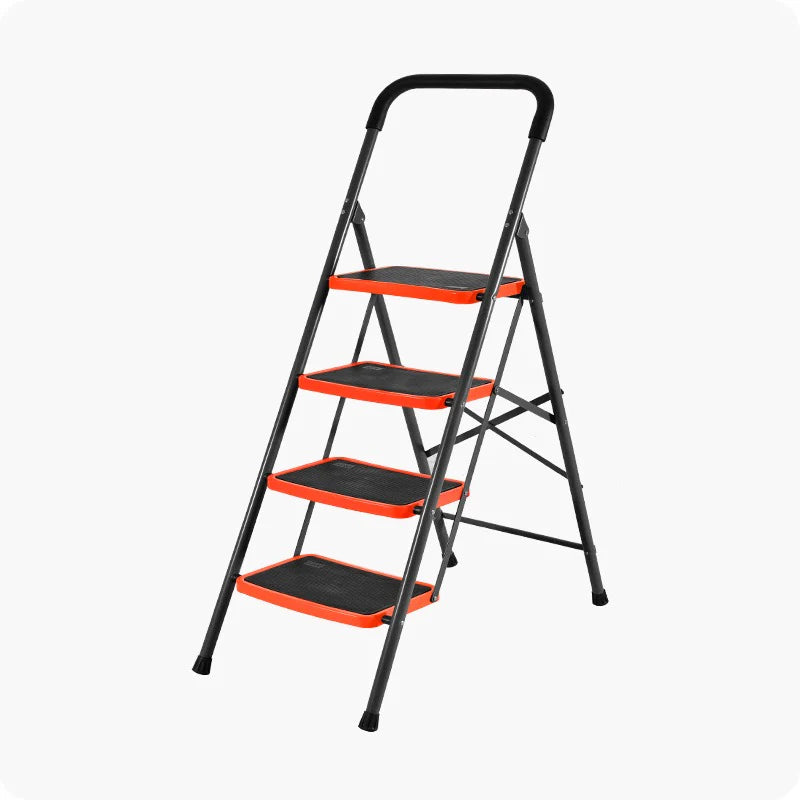 Harden 4-Step Heavy-Duty Folding Steel Ladder with Safety Handrail | 624104 Harden